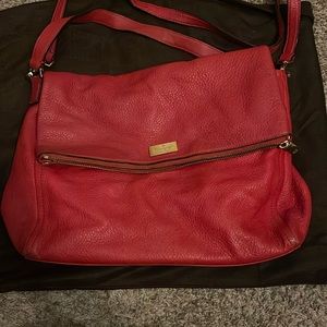 Red/ Coral Kate spade medium leather crossbody